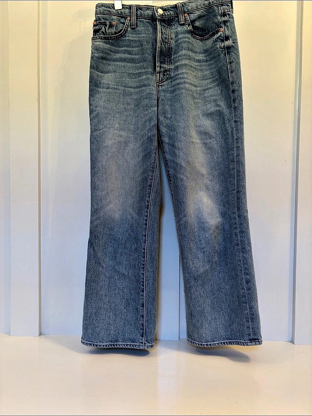 Mother The Rambler Ankle Cotton Wide Leg Jeans Waist 28
